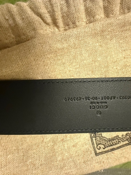 LARGE GG GUCCI BLACK LEATHER BELT main image 4
